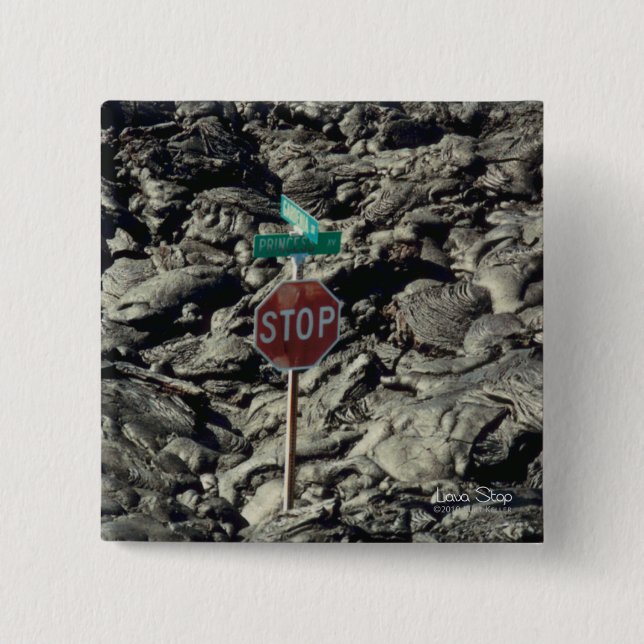 Lava Stop Photo 15 Cm Square Badge (Front)