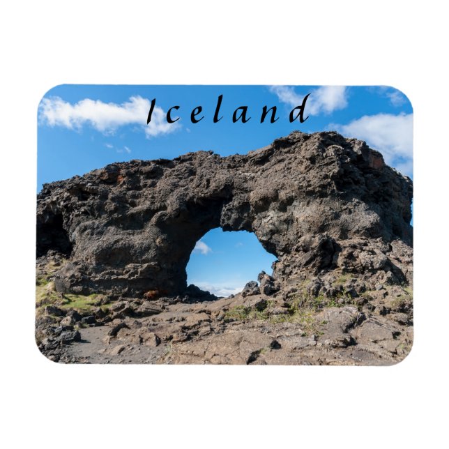 Lava window at Dimmuborgir, Myvatn area - Iceland Magnet (Horizontal)