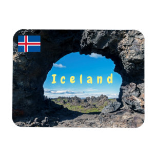 Lava window at Dimmuborgir, Myvatn area - Iceland Magnet