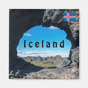 Lava window at Dimmuborgir, Myvatn area - Iceland Magnet