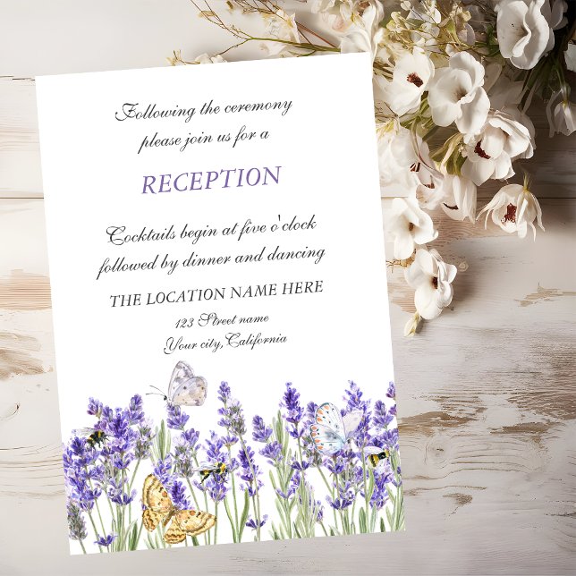 Lavander Butterflies Botanical Lights Reception  Invitation (Creator Uploaded)