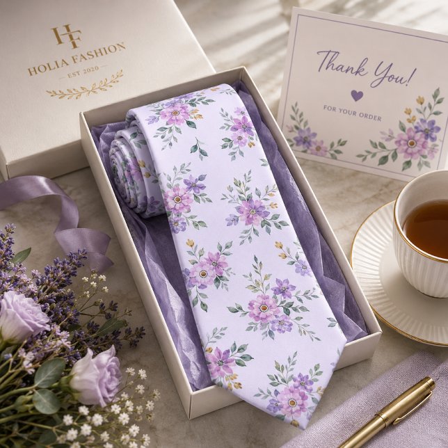 Lavander Floral Tie (Creator Uploaded)