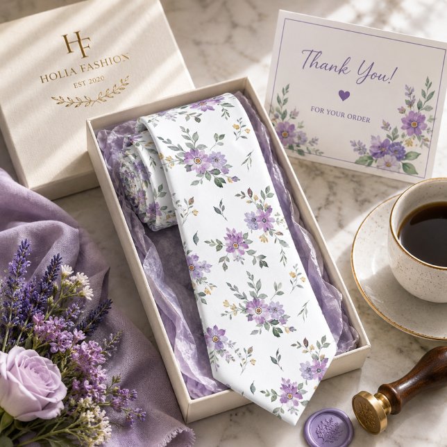 Lavander Floral Tie (Creator Uploaded)