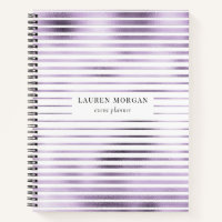 lavander metallic stripes monogram Notebook