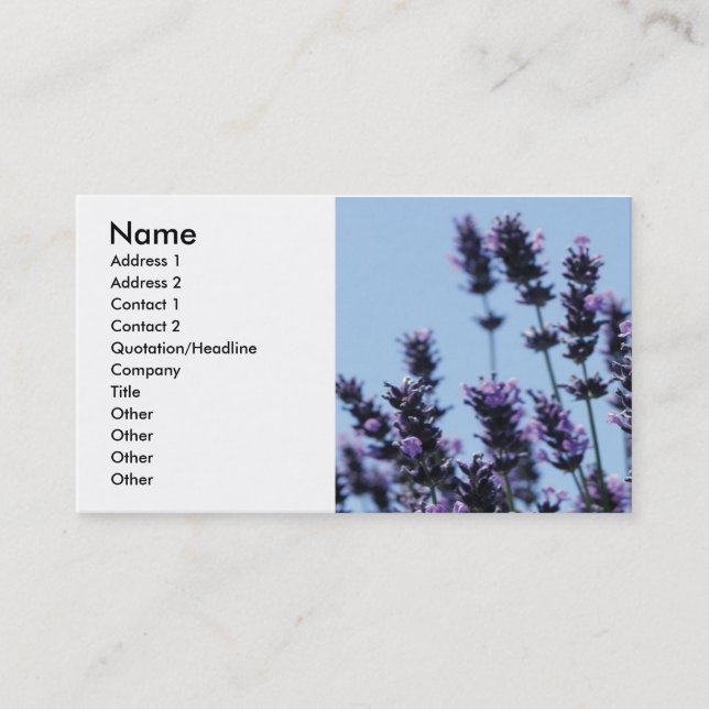 Lavander Plant Business Card (Front)