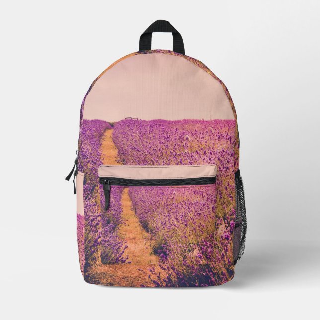 Lavander Printed Backpack (Front)