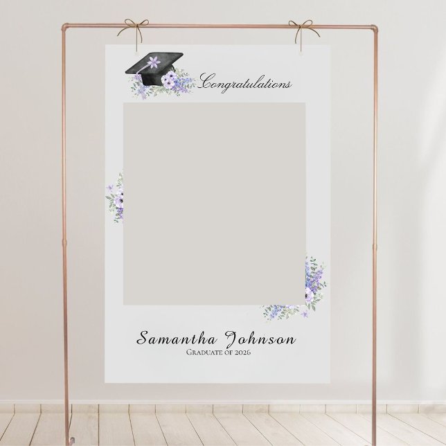  Lavander Purple Floral Graduation Photo Prop sign (Creator Uploaded)
