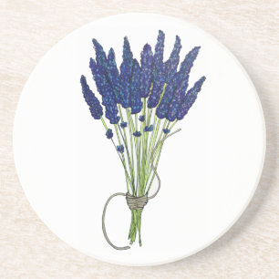 Lavandula Lavender Bunch Herb Purple Flower Garden Coaster