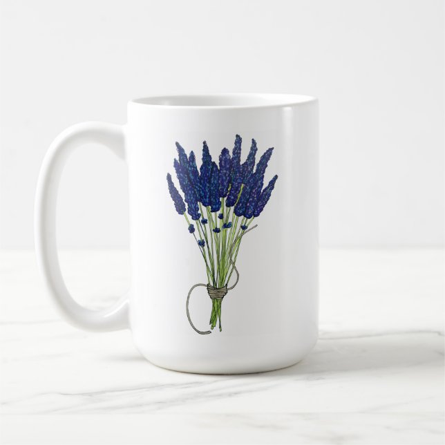 Lavandula Lavender Bunch Herb Purple Flower Garden Coffee Mug (Left)