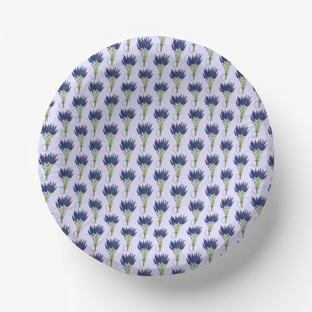 Lavandula Lavender Bunch Herb Purple Flower Garden Paper Plate (Front)