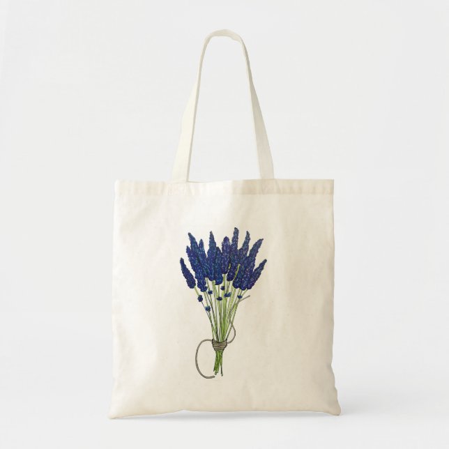 Lavandula Lavender Bunch Herb Purple Flower Garden Tote Bag (Front)