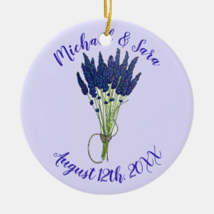 Lavandula Lavender Floral Purple Wedding Favor Ceramic Tree Decoration