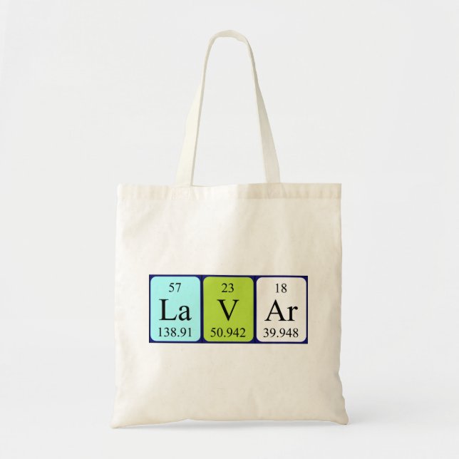 Lavar periodic table name tote bag (Front)