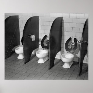 Lavatory Facilities, 1943. Vintage Photo Poster