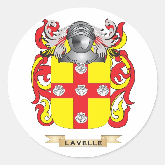 Lavelle Coat of Arms (Family Crest) Classic Round Sticker (Front)