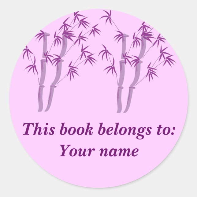 Lavendar Bamboo,  Book label (Front)
