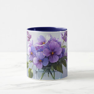 Lavendar Floral Bouquet Flower Coffee Mug