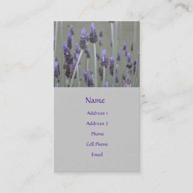 lavendar flowers - business card (Front)