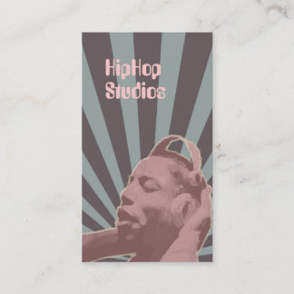 Lavendar Hip Hop Headphones Business Card Template