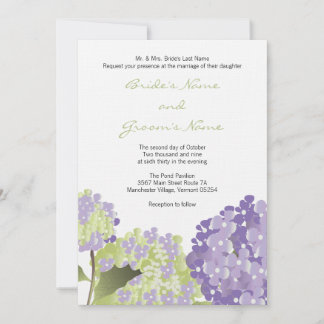 Lavendar Hydrangea Wedding Invitation