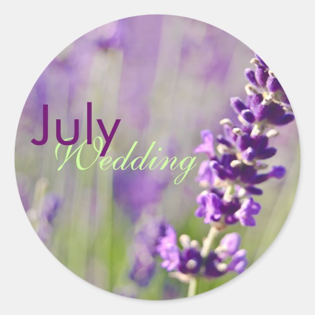 Lavendar • July Wedding Sticker (Front)