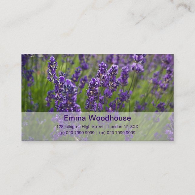 Lavendar | Lavendel Business Card (Front)