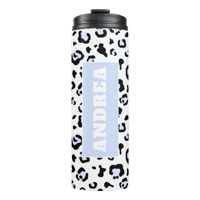 Lavendar Leopard Print Thermal Tumbler (Front)