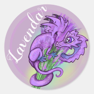 Lavendar~lil dragon garden sticker labels