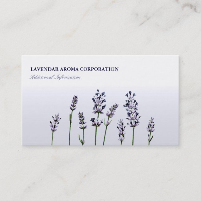 Lavendar | Purple Floral Flowers Pastel Business Card (Front)