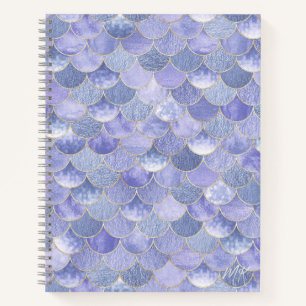 Lavendar Purple Monogram Mermaid Journal Notebook