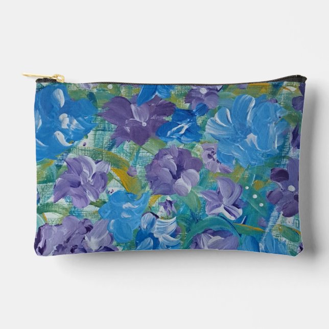 Lavendar Roses Floral Accessories Pouch (Front)