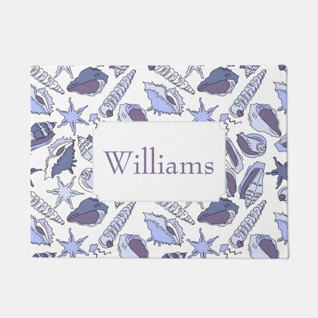 Lavendar Seashells | Add Your Name Doormat (Front)