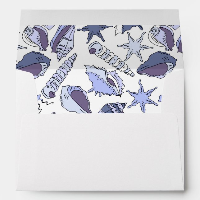 Lavendar Seashells Envelope (Back (Bottom))