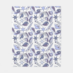 Lavendar Seashells Fleece Blanket