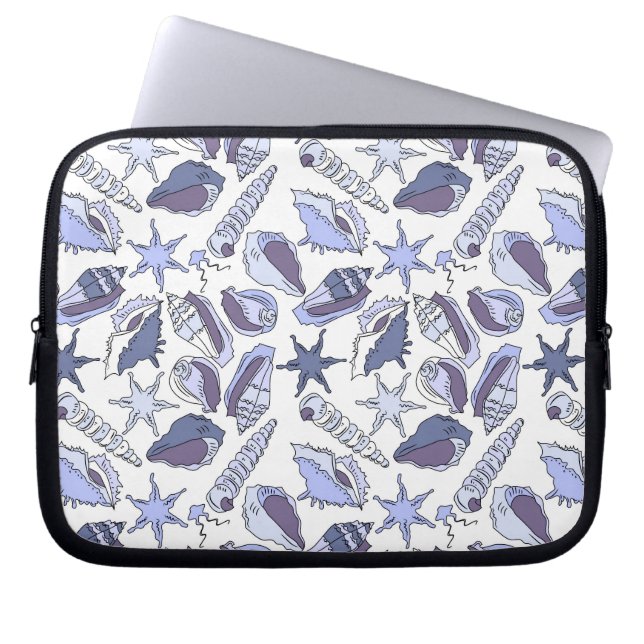 Lavendar Seashells Laptop Sleeve (Front)