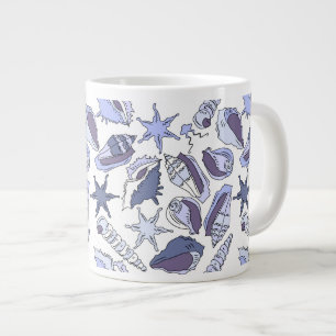 Lavendar Seashells Large Coffee Mug
