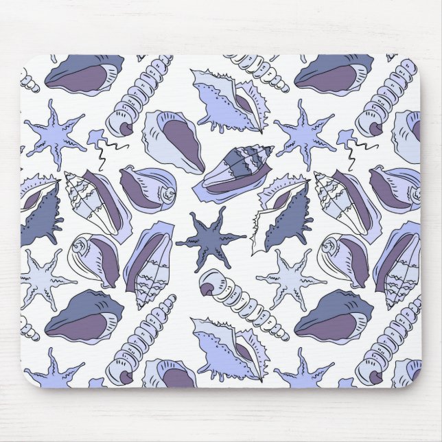 Lavendar Seashells Mouse Mat (Front)