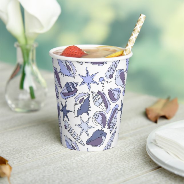 Lavendar Seashells Paper Cups (Insitu)