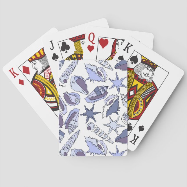 Lavendar Seashells Playing Cards (Back)