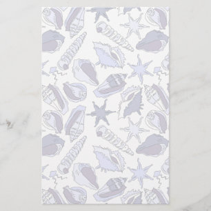 Lavendar Seashells Stationery