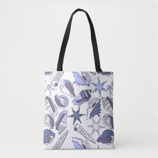 Lavendar Seashells Tote Bag (Front)