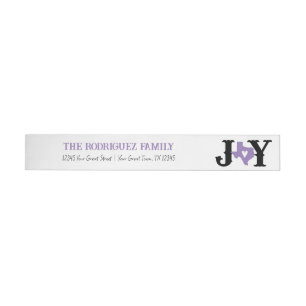 Lavendar Texas JOY Holiday Wrap Around Label
