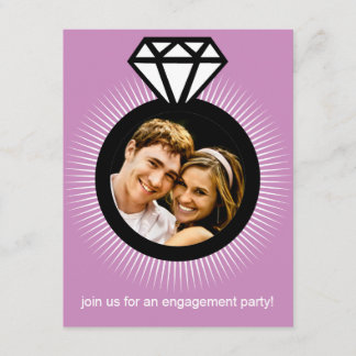 Lavendar The Ring Photo Engagement Party Invitation