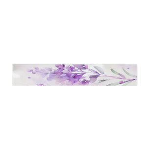 Lavendar Watercolor Soap Label Wrap Around Invitation Belly Band