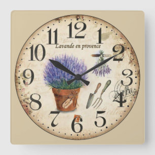 Lavende en Provence Square Wall Clock