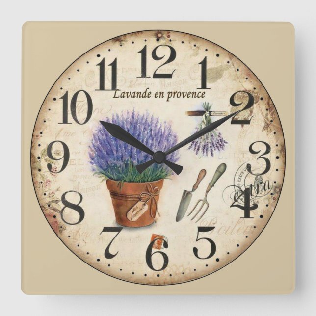Lavende en Provence Square Wall Clock (Front)