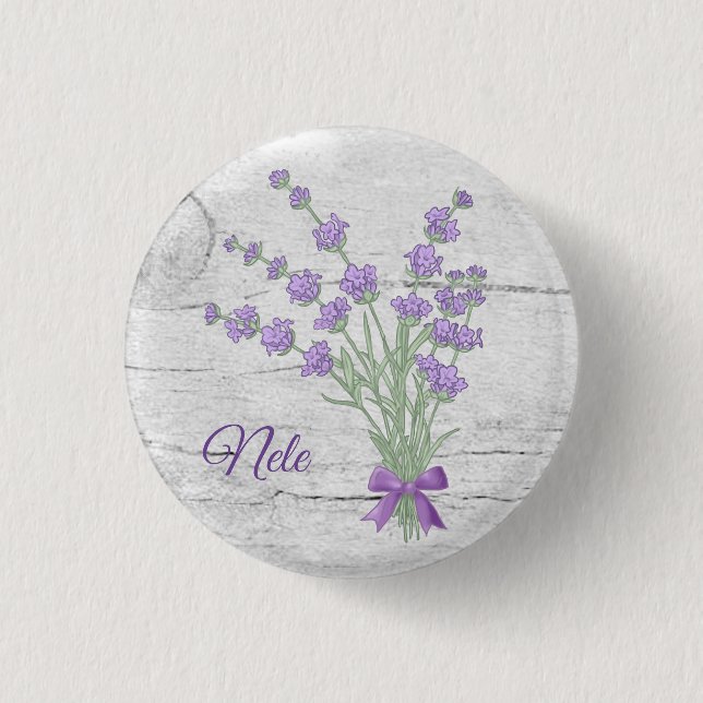 Lavendelstrauss, personalisiert  3 cm round badge (Front)