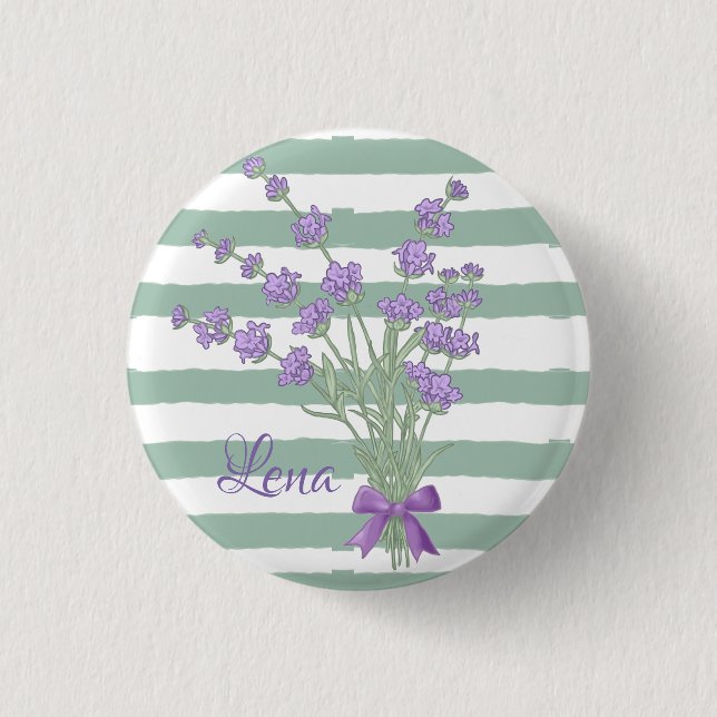 Lavendelstrauss, personalisiert  3 cm round badge (Front)