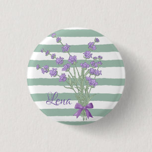Lavendelstrauss, personalisiert 3 cm round badge