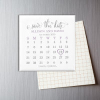 Lavender 5 Rows Calendar Save the Date Wedding